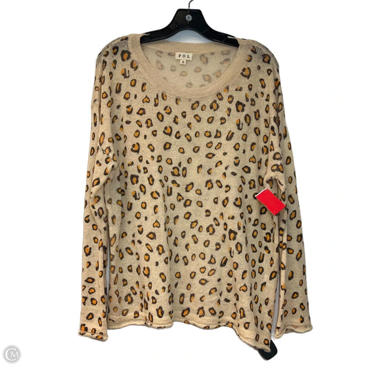 Top Long Sleeve By Pol In Animal Print, Size: S