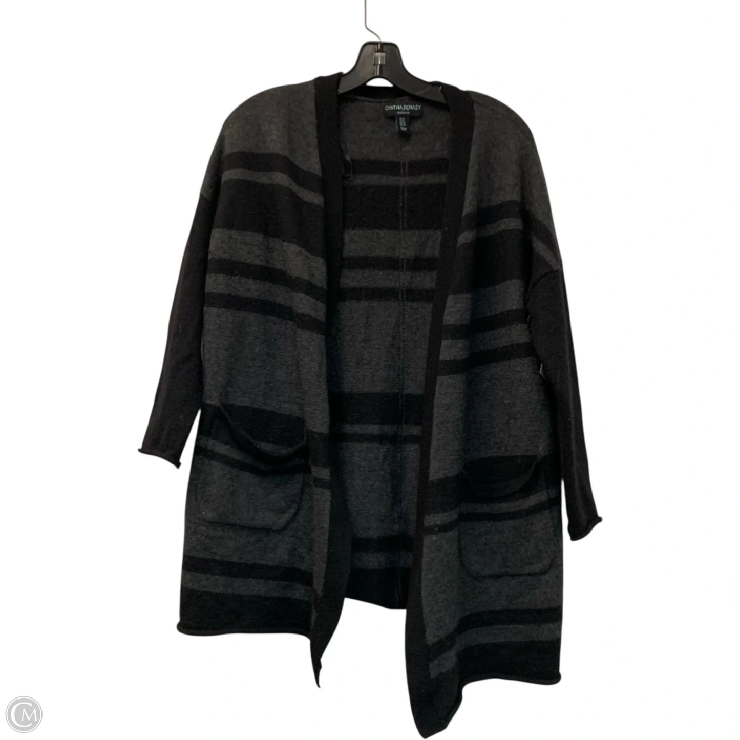 Cardigan By Cynthia Rowley In Black & Grey, Size: 1x