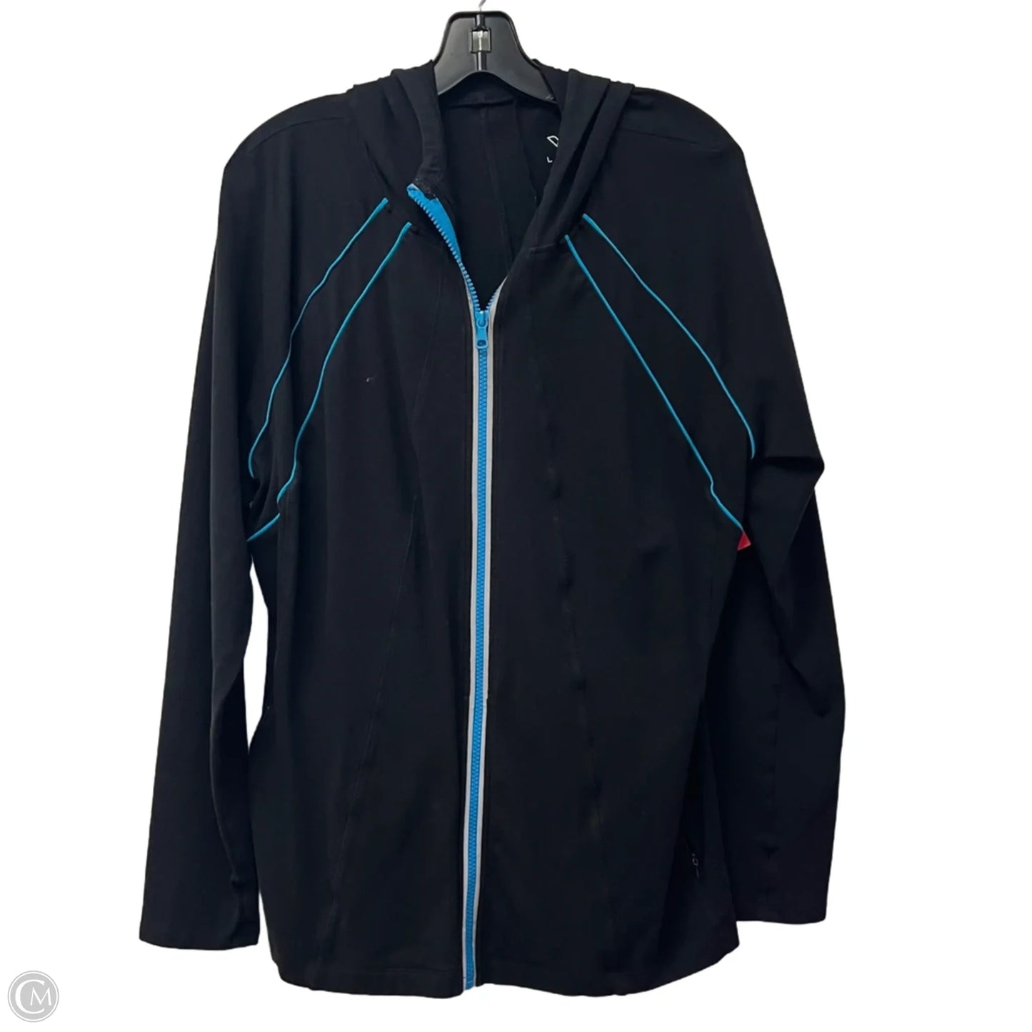 Athletic Jacket By Livi Active In Black & Blue, Size: 1x
