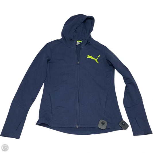 Athletic Jacket By Puma In Navy, Size: M