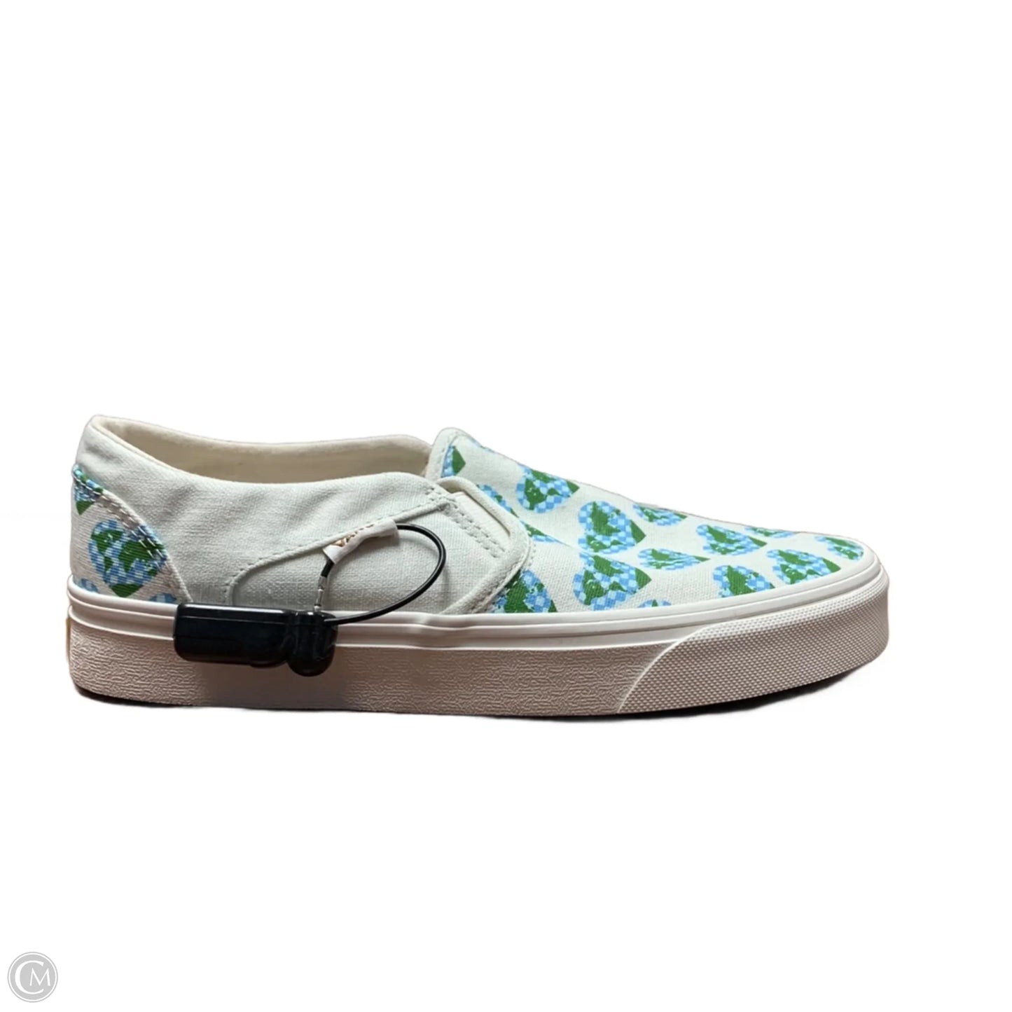Shoes Flats By Vans In Blue & Cream, Size: 7