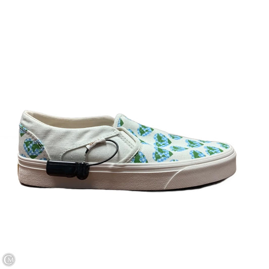 Shoes Flats By Vans In Blue & Cream, Size: 7
