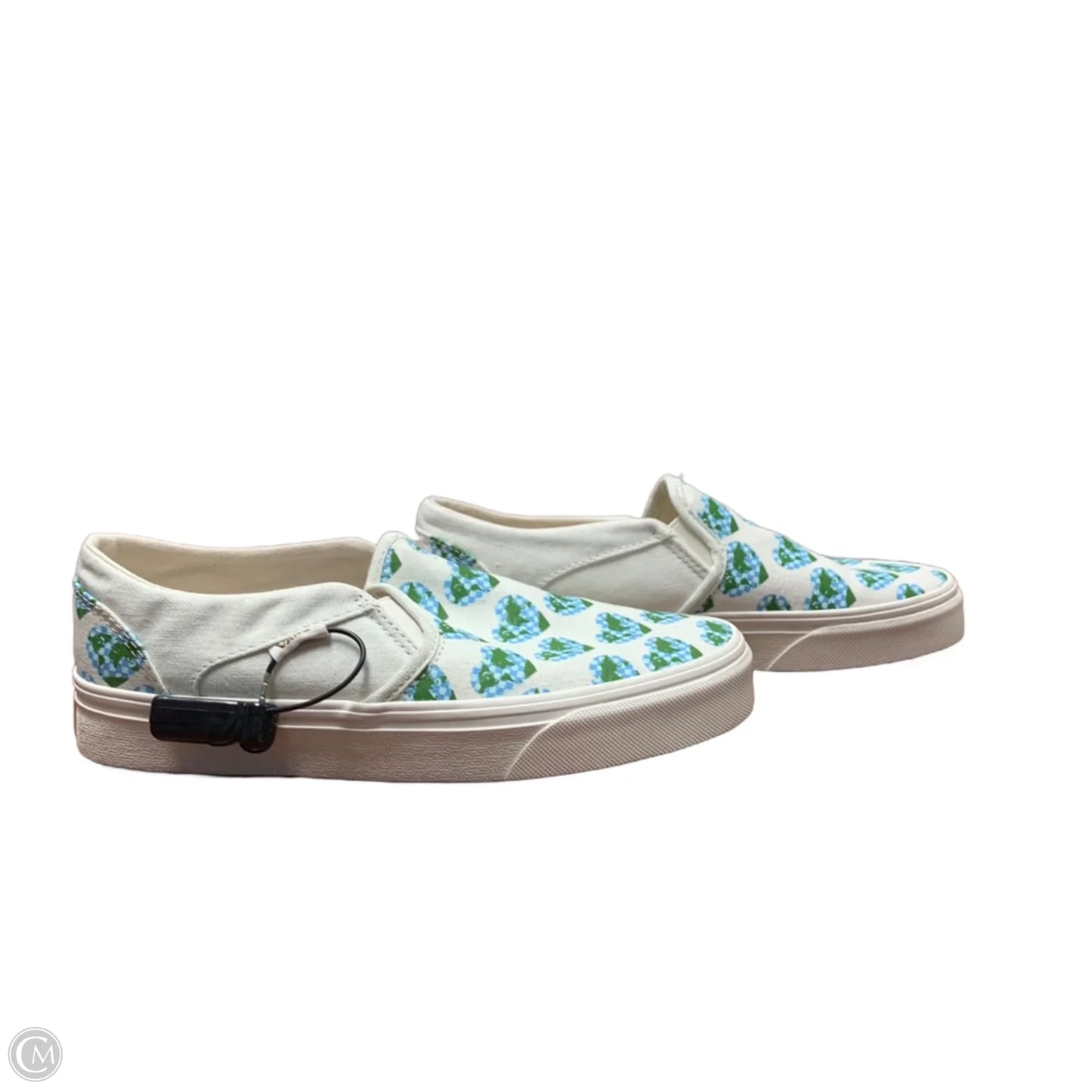 Shoes Flats By Vans In Blue & Cream, Size: 7