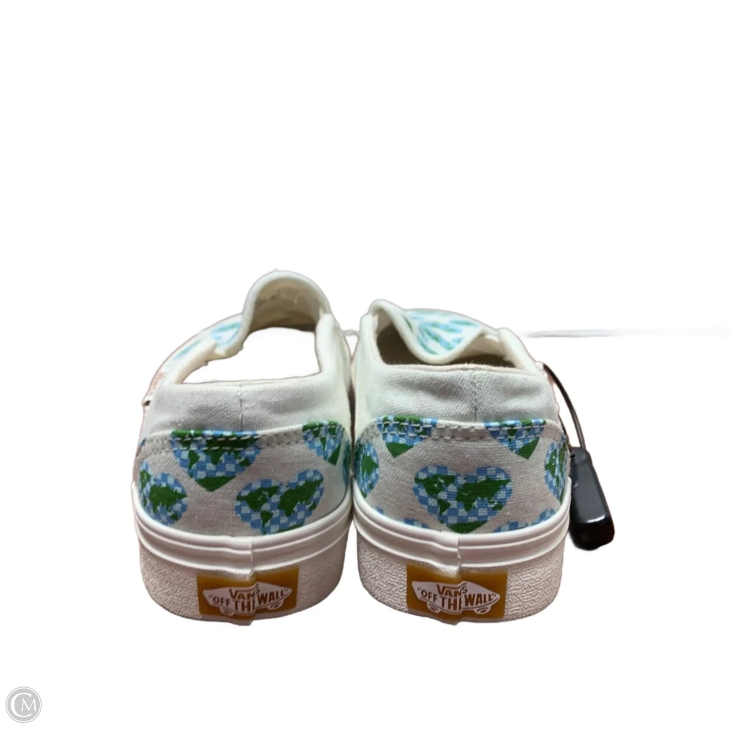 Shoes Flats By Vans In Blue & Cream, Size: 7