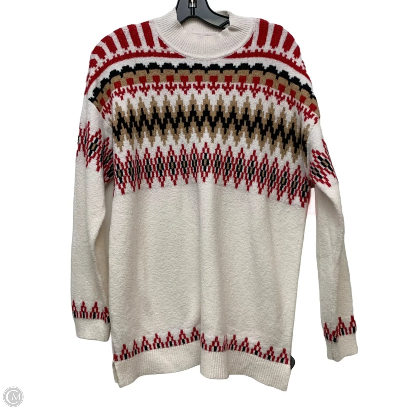 Sweater By Loft In Red & White, Size: L