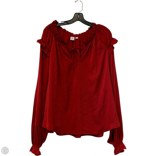 Blouse Long Sleeve By Gap In Red, Size: 1x