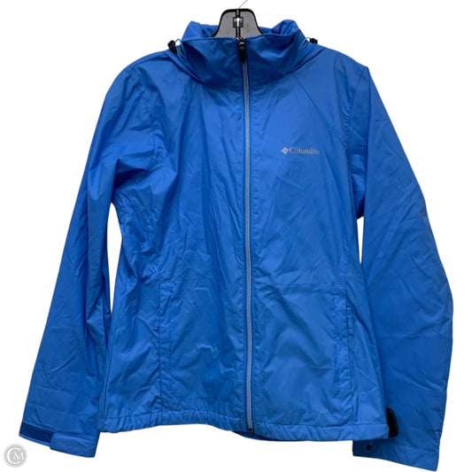 Jacket Windbreaker By Columbia In Blue, Size: M