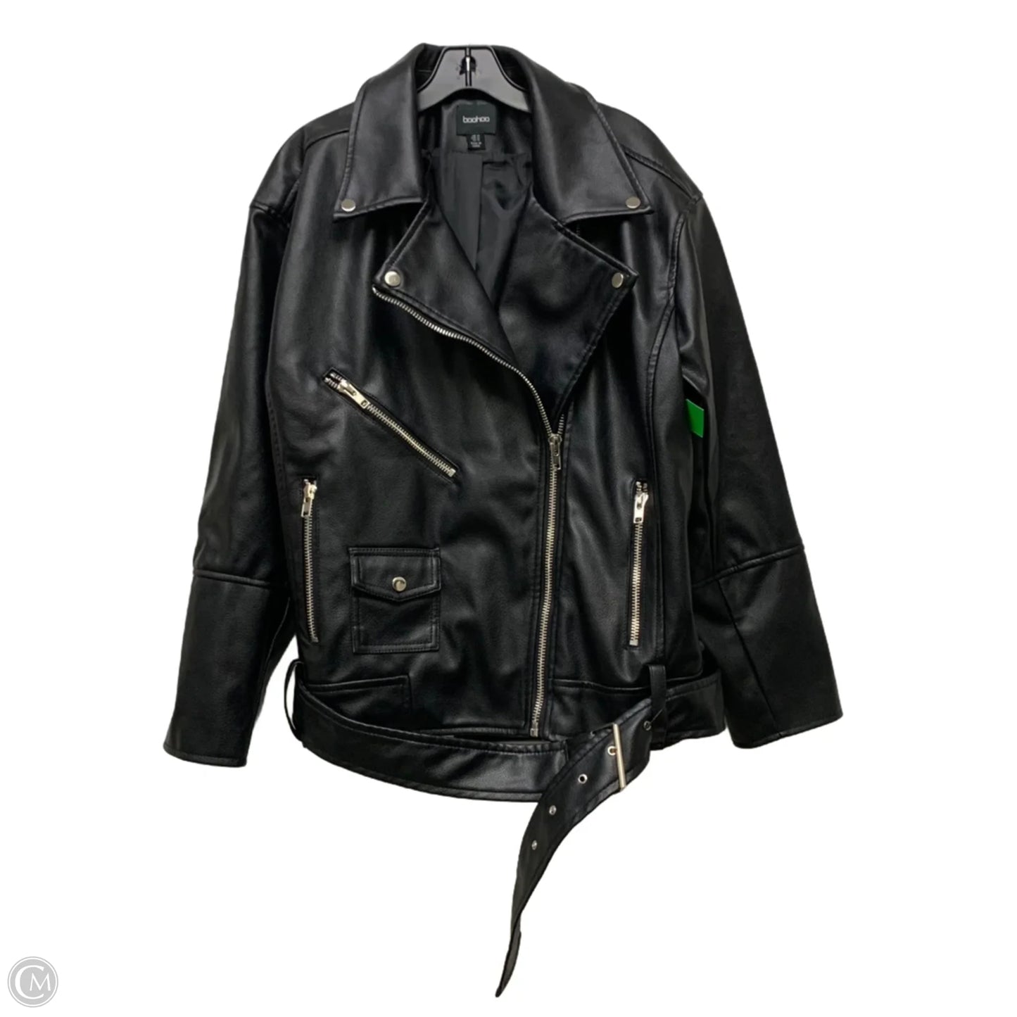 Jacket Moto By Boohoo Boutique In Black, Size: M