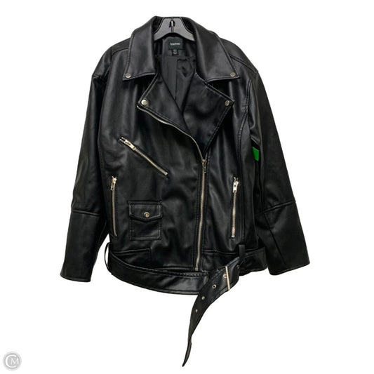 Jacket Moto By Boohoo Boutique In Black, Size: M