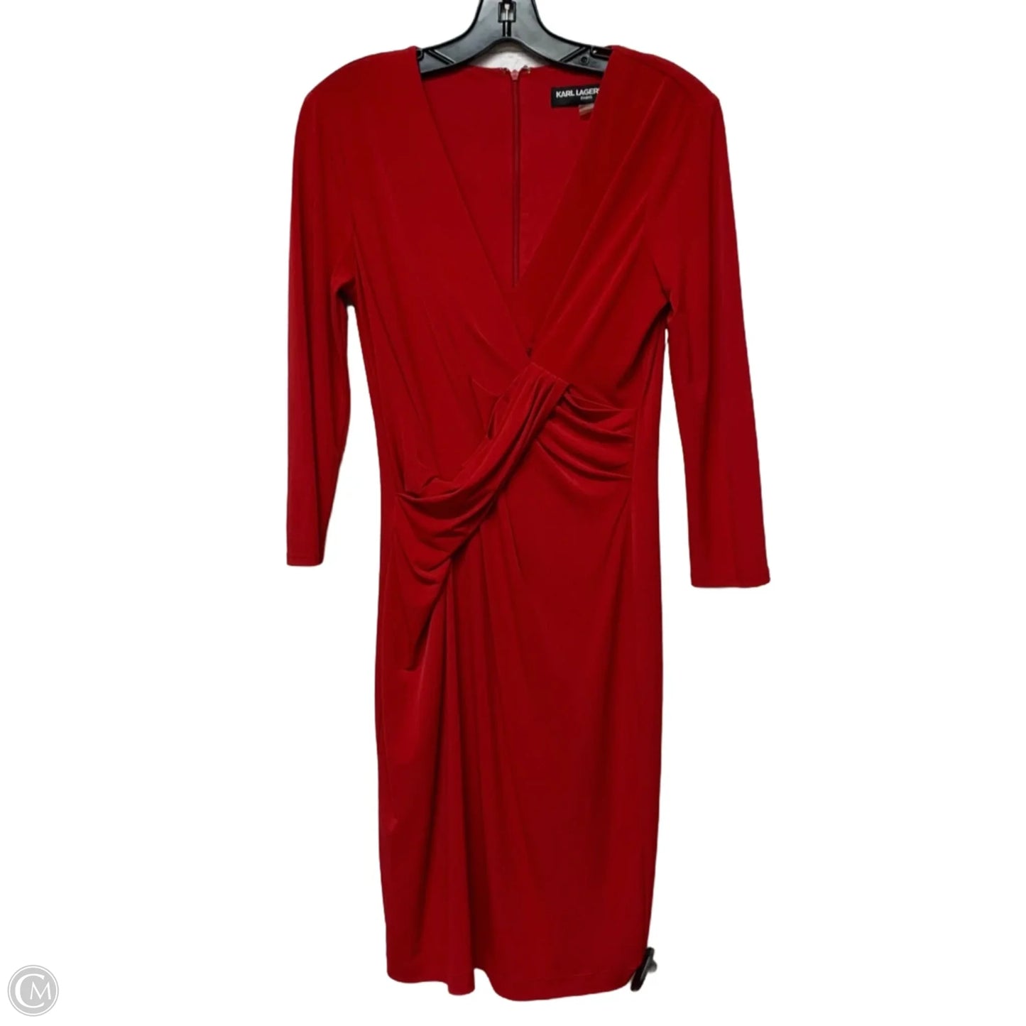 Dress Designer By Karl Lagerfeld In Red, Size: S