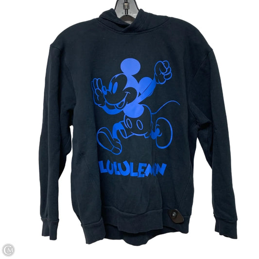 Athletic Sweatshirt Hoodie By Lululemon In Black & Blue, Size: S