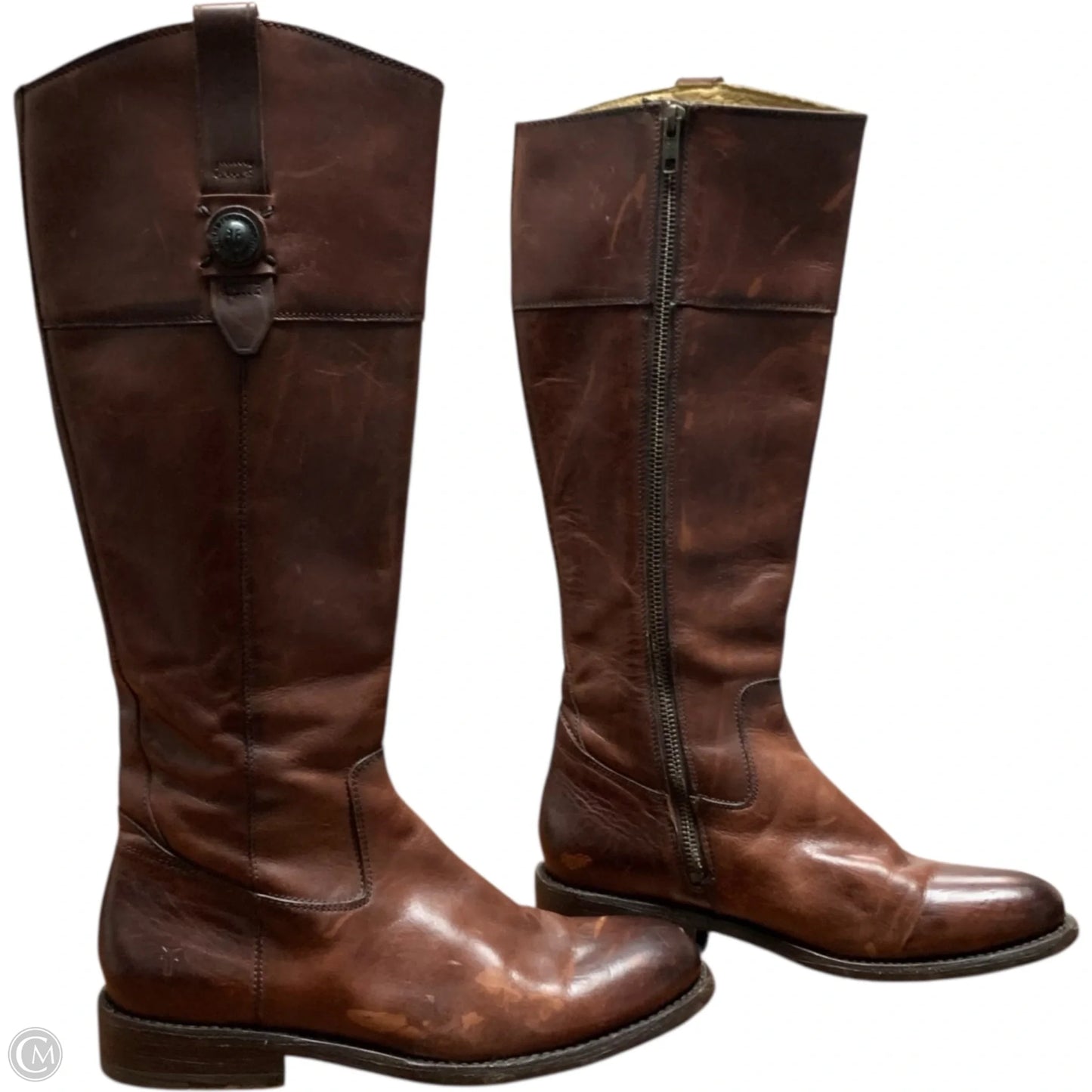 Boots Designer By Frye In Brown, Size: 7.5