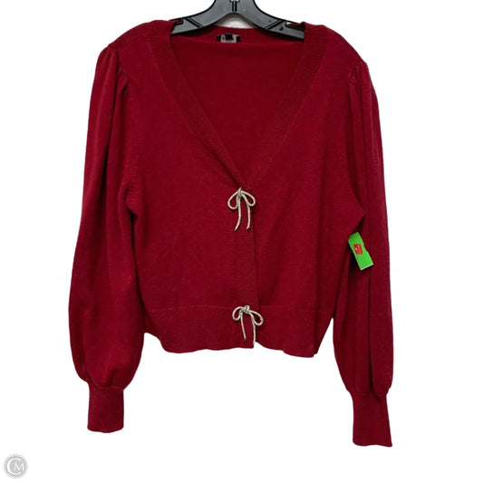 Cardigan By Express In Red, Size: L
