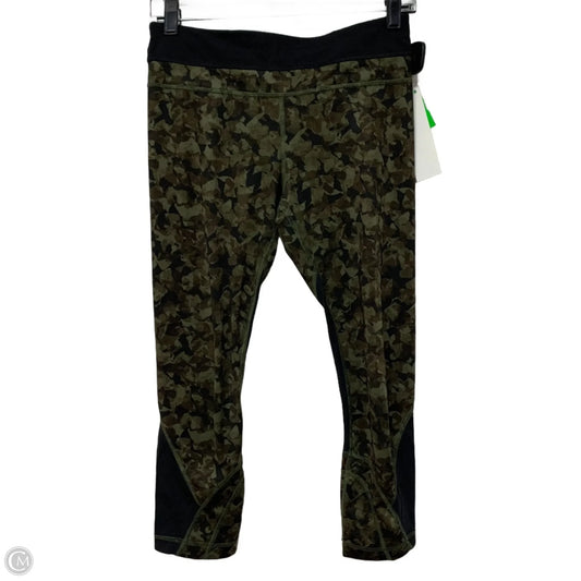 Athletic Leggings By Lululemon In Black & Green, Size: S