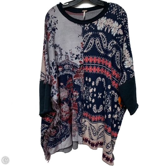 Sweater Short Sleeve By Free People In Blue & Red & White, Size: Xs
