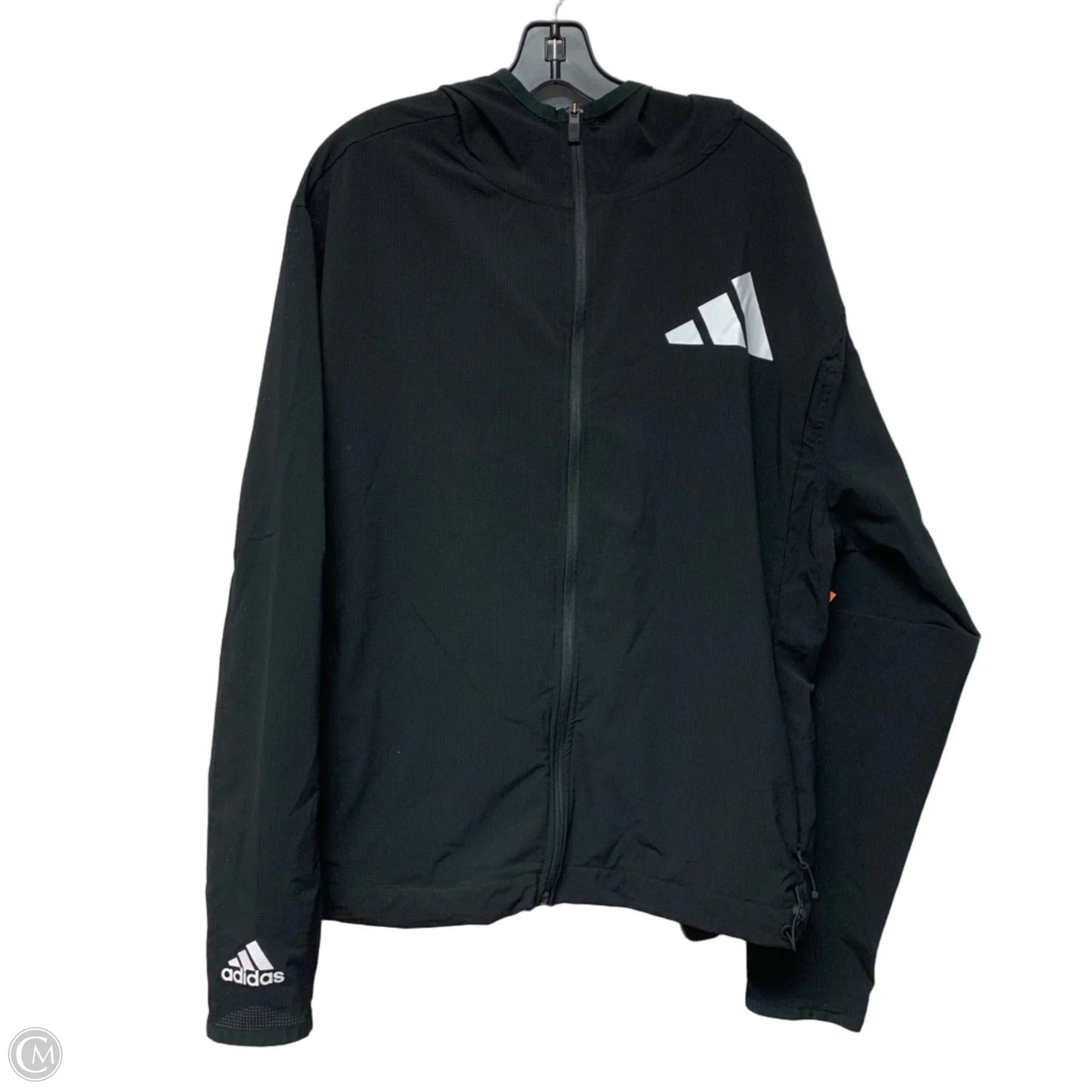 Athletic Jacket By Adidas In Black, Size: L