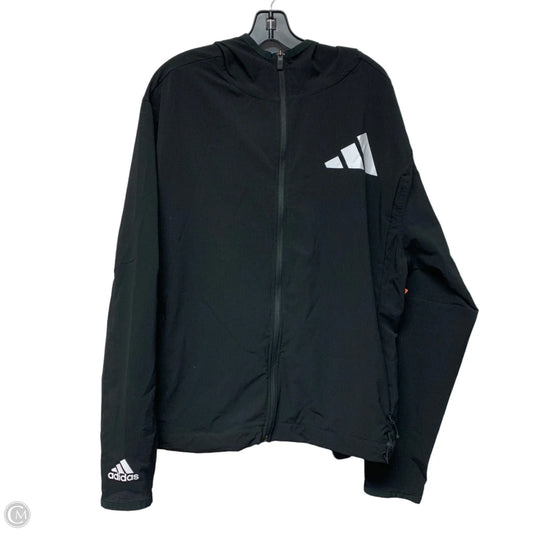 Athletic Jacket By Adidas In Black, Size: L