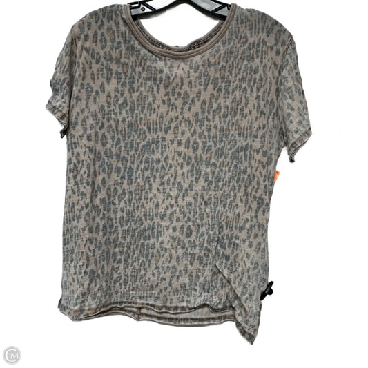 Top Short Sleeve By Free People In Animal Print, Size: S