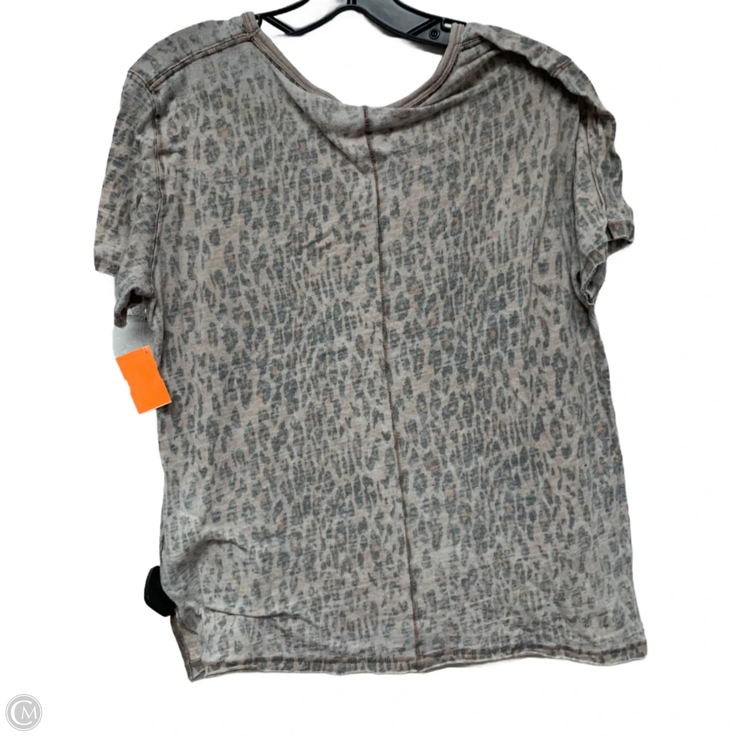 Top Short Sleeve By Free People In Animal Print, Size: S