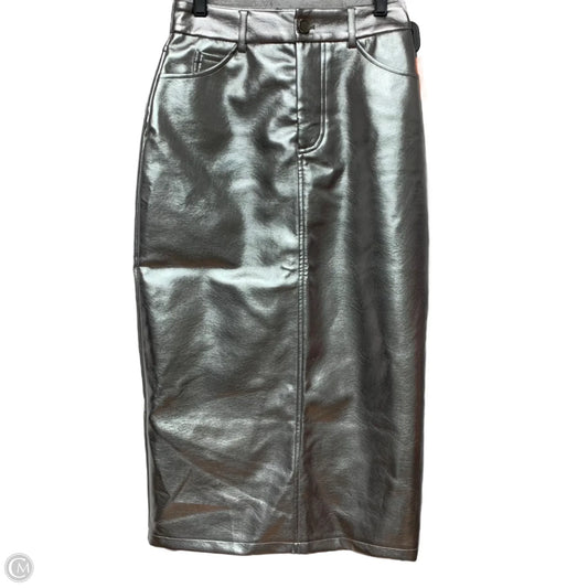 Skirt Midi By 7 For All Mankind In Silver, Size: Xs