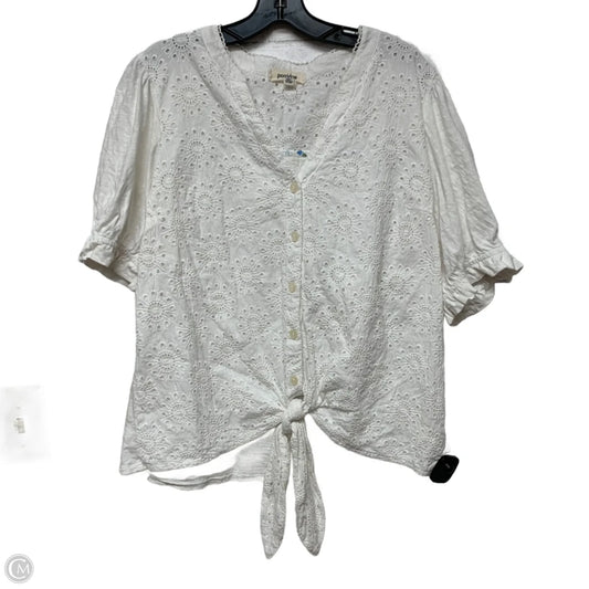 Top Short Sleeve By Porridge In White, Size: L