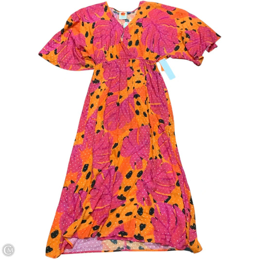 Dress Designer By Farm Rio In Orange & Pink, Size: S