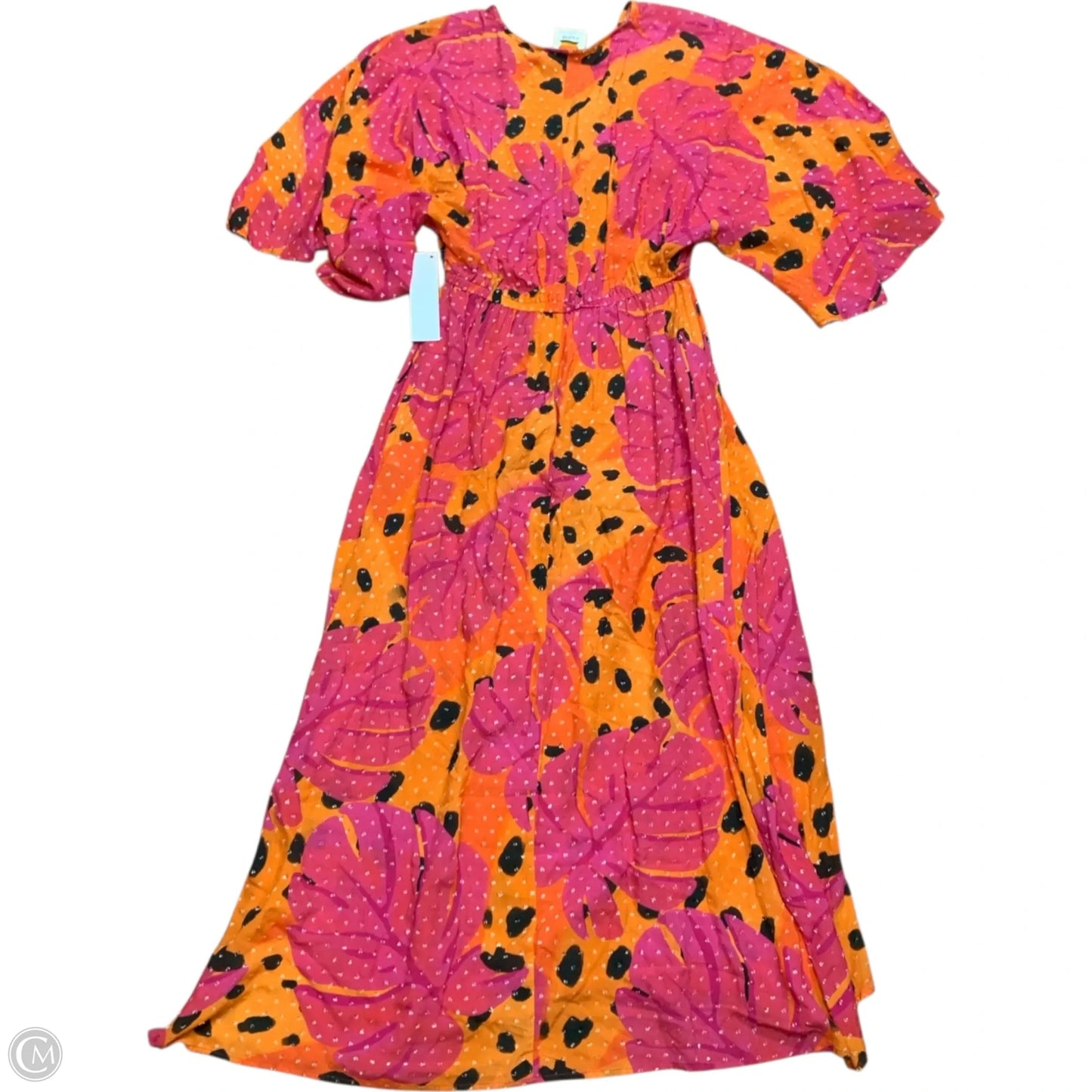 Dress Designer By Farm Rio In Orange & Pink, Size: S