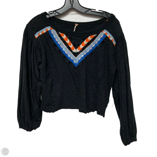 Top Long Sleeve By Free People In Black & Blue, Size: Xs