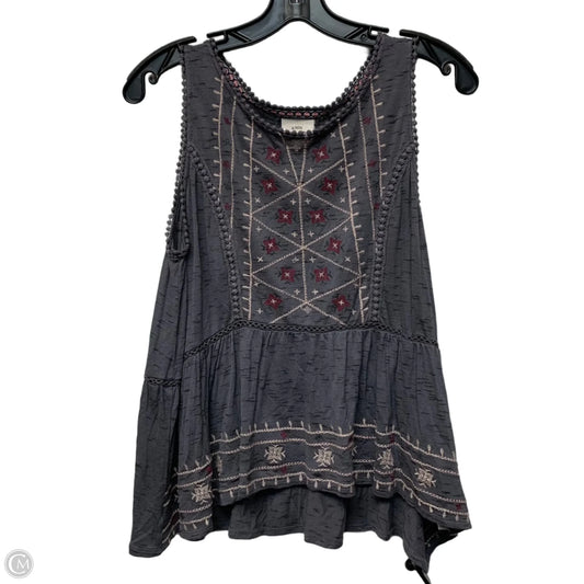 Top Sleeveless By Knox Rose In Grey, Size: L