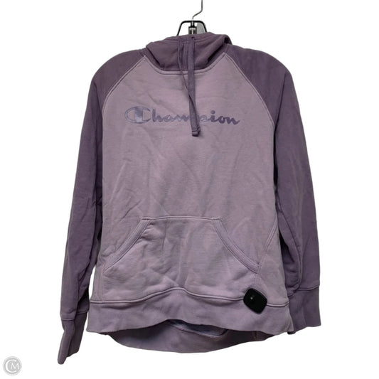 Sweatshirt Hoodie By Champion In Purple, Size: L