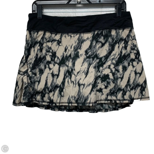 Athletic Skort By Lululemon In Black & Cream, Size: M
