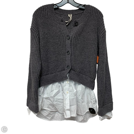 Sweater By Anthropologie In Grey & White, Size: S