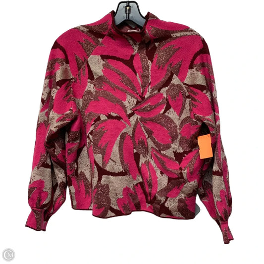 Sweater By Anthropologie In Pink & Red, Size: M