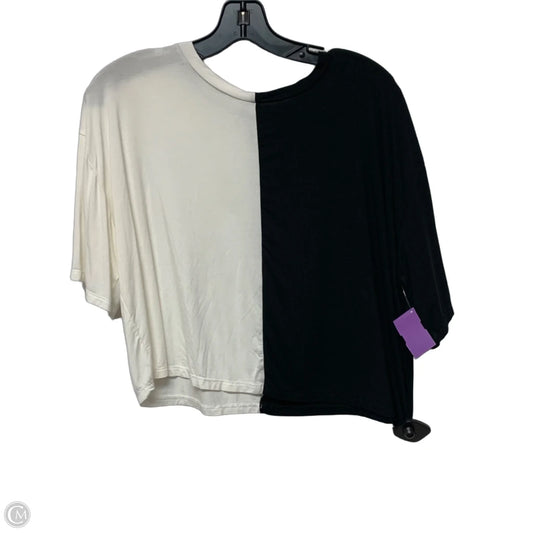 Top Short Sleeve By Aqua In Black & White, Size: S