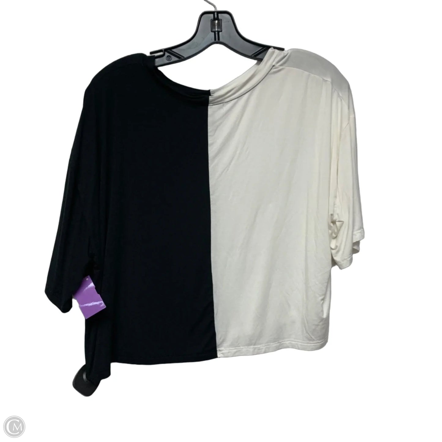 Top Short Sleeve By Aqua In Black & White, Size: S