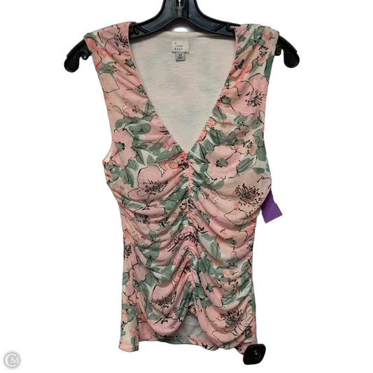 Top Sleeveless By A New Day In Green & Pink, Size: Xs