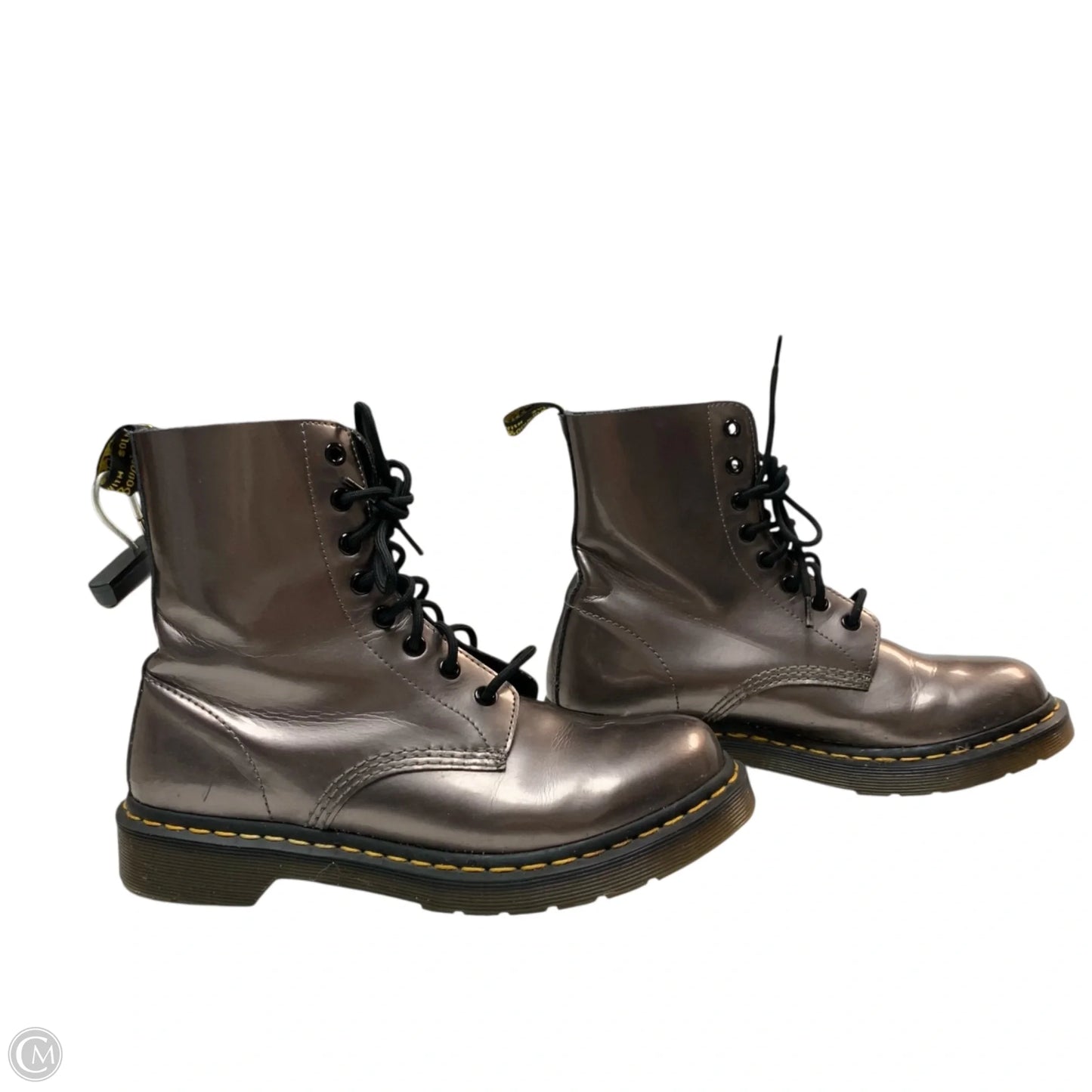 Boots Designer By Dr Martens In Silver, Size: 9