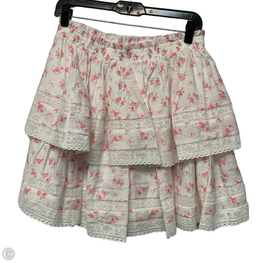 Skirt Mini & Short By Hyacinth House In Pink & White, Size: M