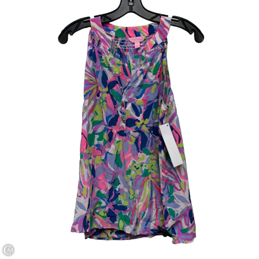 Top Sleeveless Designer By Lilly Pulitzer In Green & Purple, Size: M