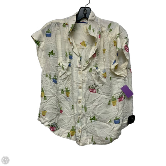 Top Short Sleeve By Maeve In Cream, Size: L