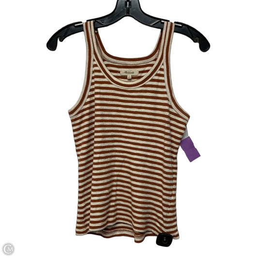 Tank Top By Madewell In Orange & White, Size: S