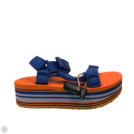 Sandals Designer By Tory Burch In Blue & Orange, Size: 6