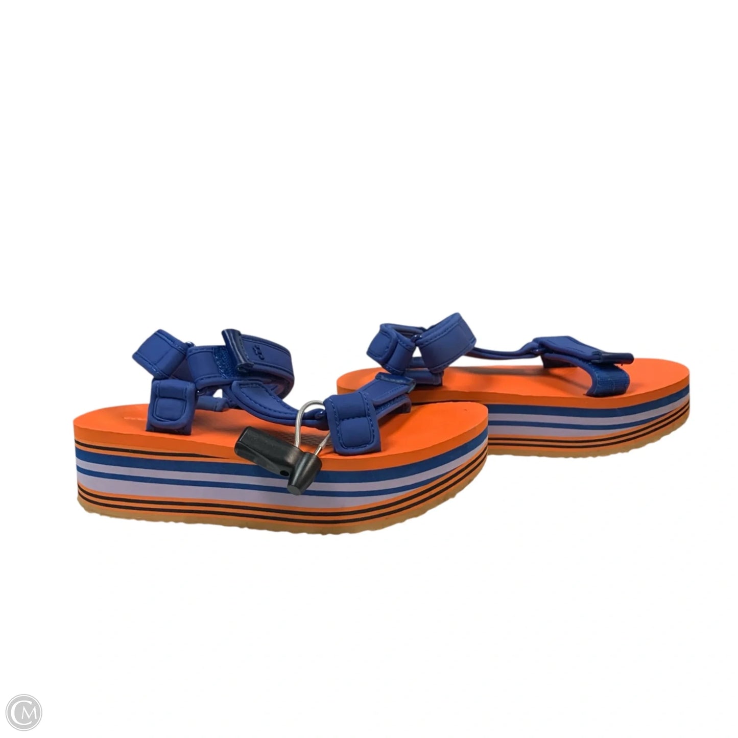 Sandals Designer By Tory Burch In Blue & Orange, Size: 6