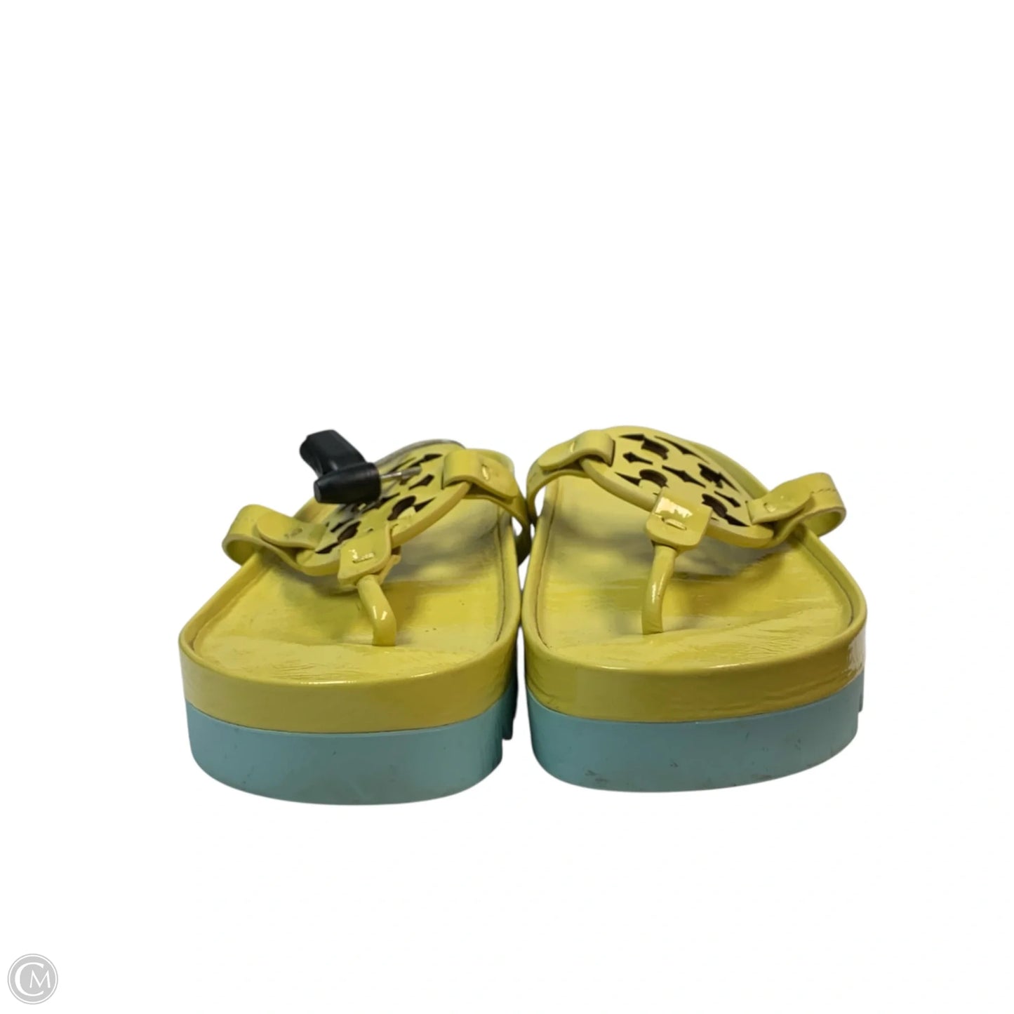 Sandals Designer By Tory Burch In Blue & Yellow, Size: 7