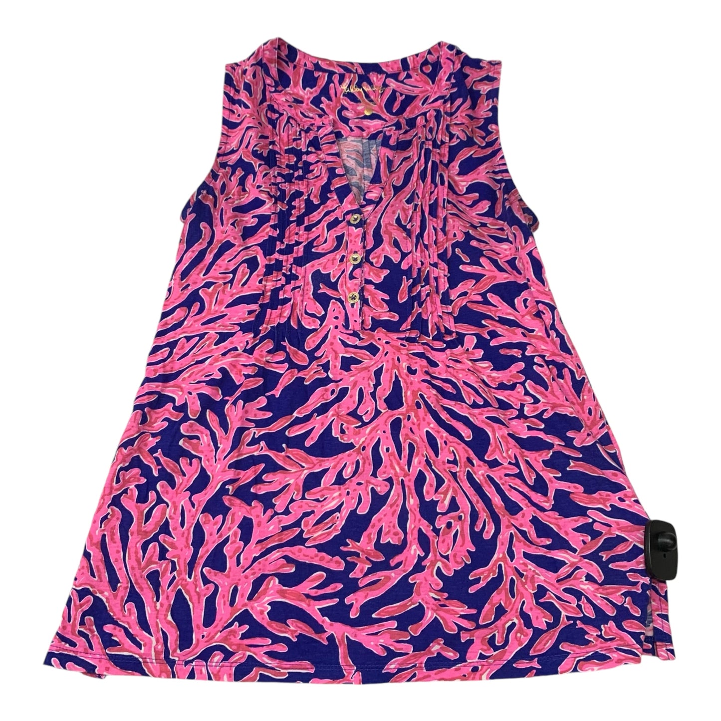 Top Sleeveless Designer By Lilly Pulitzer In Blue & Pink, Size: Xs