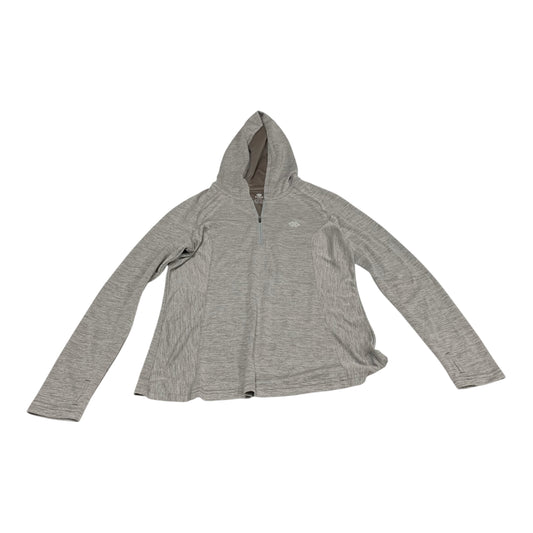 Athletic Top Long Sleeve Hoodie By Mofiz In Grey, Size: M