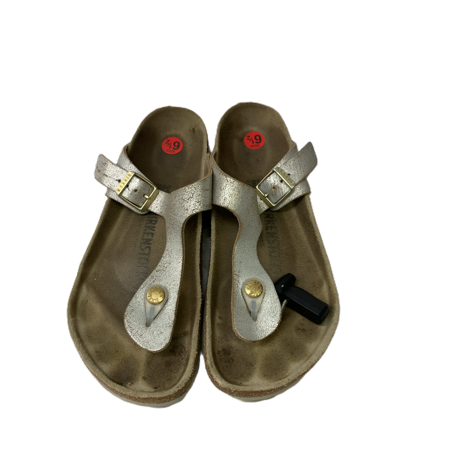 Silver  Sandals Flats By Birkenstock  Size: 6.5