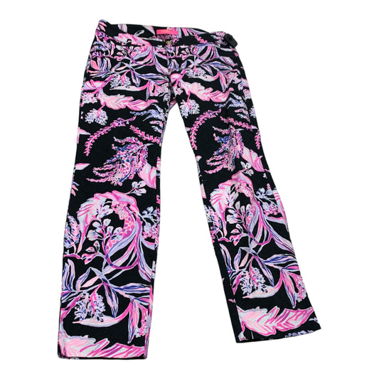 Pants Designer By Lilly Pulitzer In Black & Pink, Size: 4