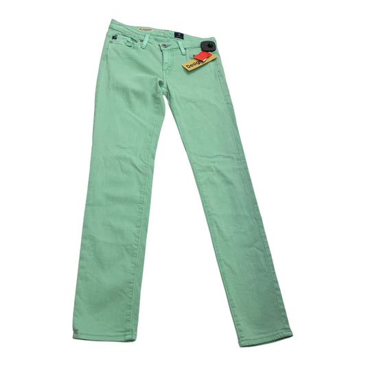 Jeans Skinny By Adriano Goldschmied In Green Denim, Size: 2