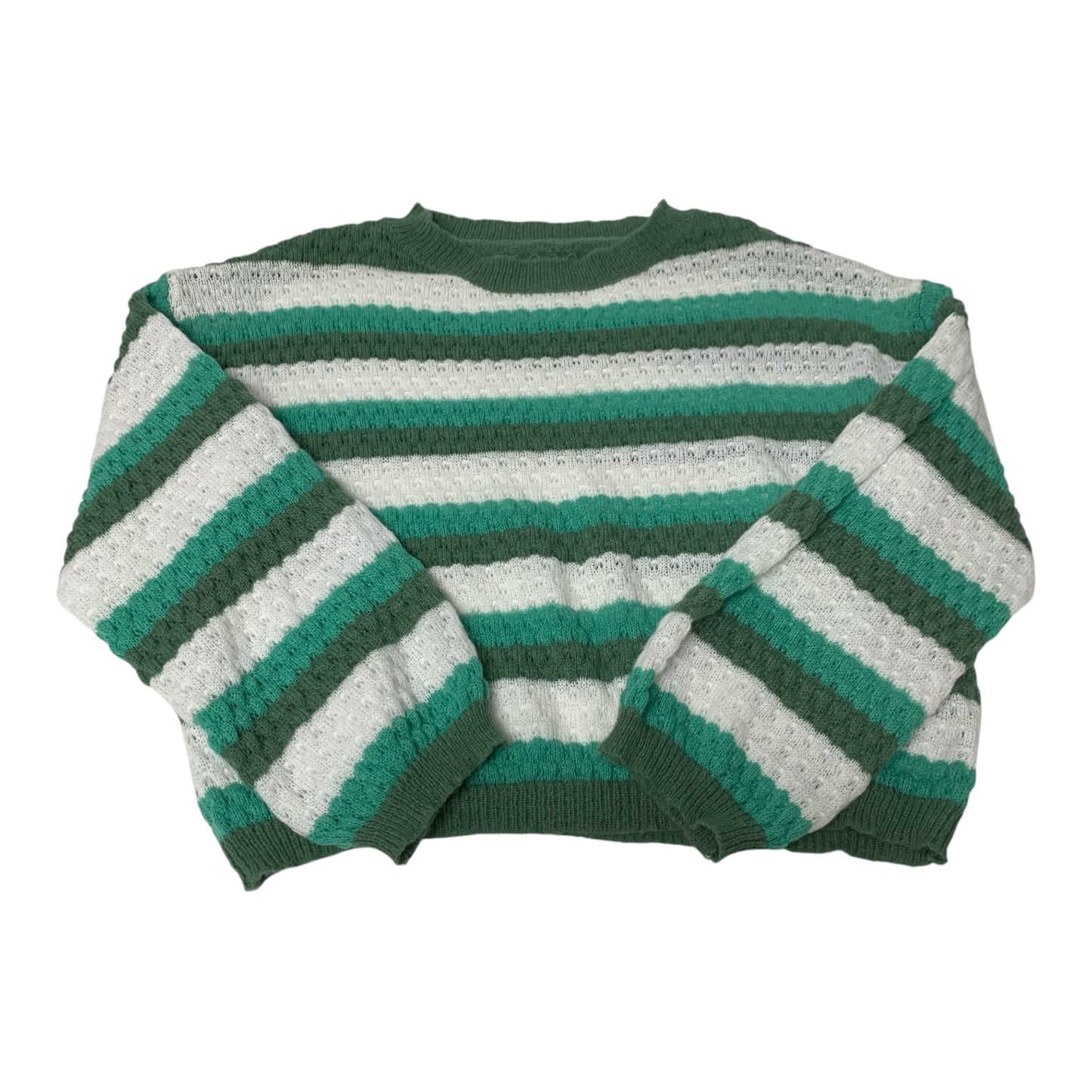 Sweater By Shein In Green & White, Size: Xl